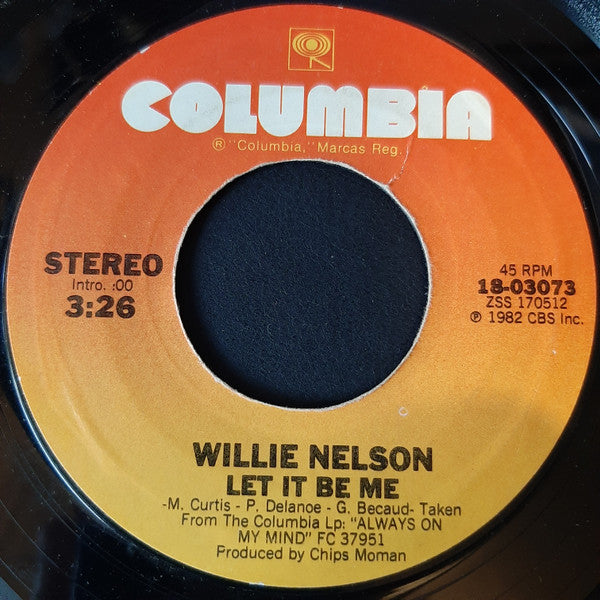 Willie Nelson : Let It Be Me / Permanently Lonely (7", Styrene, Pit)
