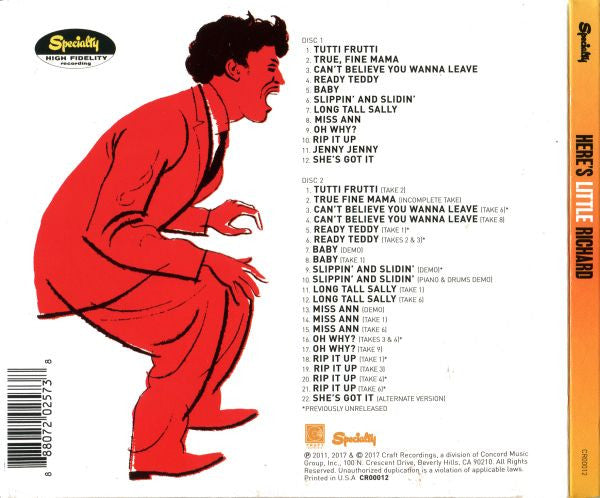 Little Richard : Here's Little Richard (2xCD, Album, RE, Dig)