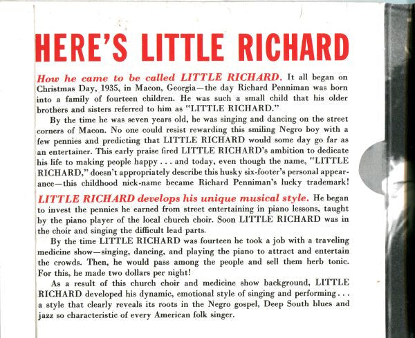 Little Richard : Here's Little Richard (2xCD, Album, RE, Dig)