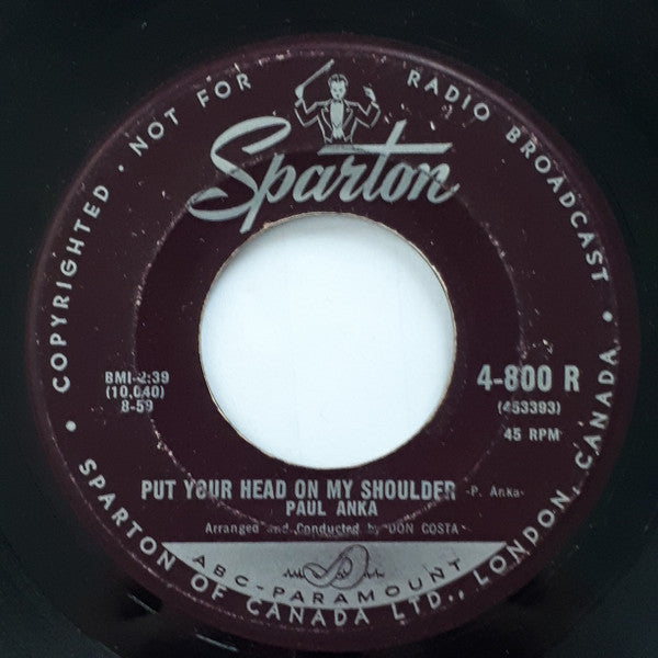 Paul Anka : Put Your Head On My Shoulder (7", Single)