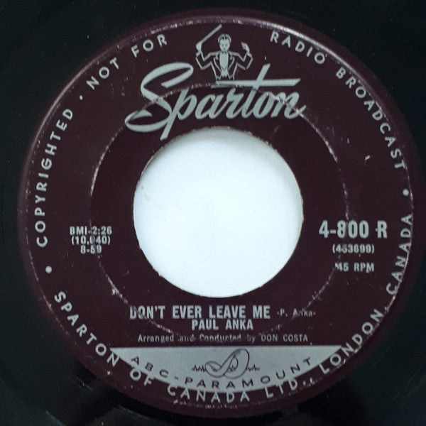 Paul Anka : Put Your Head On My Shoulder (7", Single)