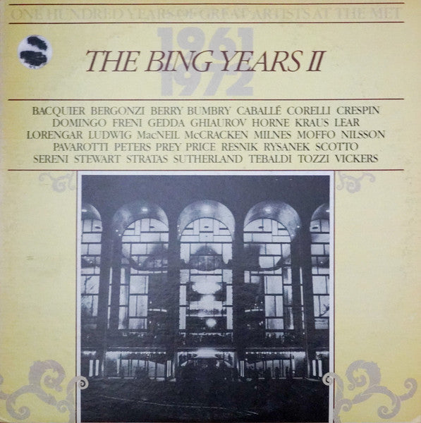 The Metropolitan Opera House Orchestra : The Bing Years II (2xLP, Comp)