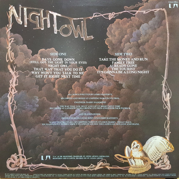 Gerry Rafferty : Night Owl (LP, Album)
