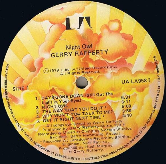 Gerry Rafferty : Night Owl (LP, Album)