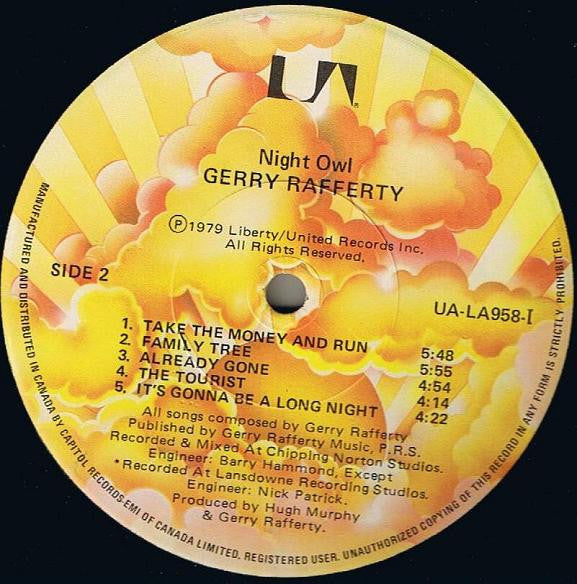 Gerry Rafferty : Night Owl (LP, Album)