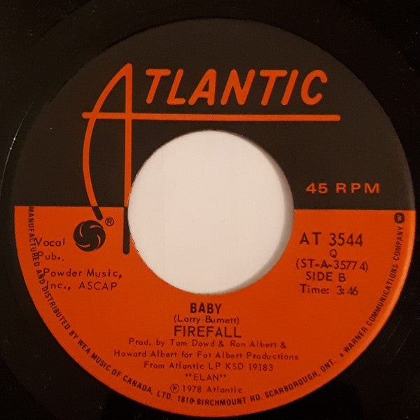 Firefall : Goodbye, I Love You (7", Single)