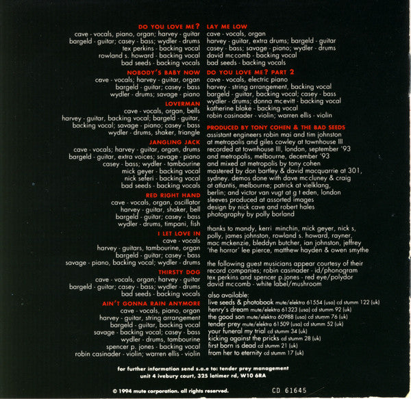 Nick Cave And The Bad Seeds* : Let Love In (CD, Album)