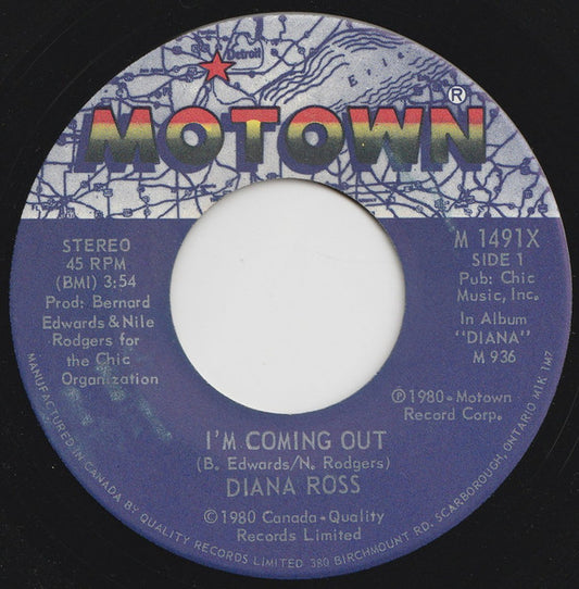 Diana Ross : I'm Coming Out  (7", Single)