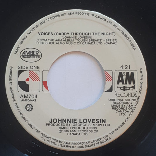 Johnnie Lovesin* : Voices (Carry Through The Night) (7", Single)