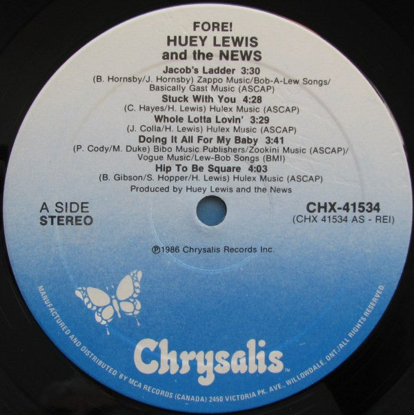 Huey Lewis & The News : Fore! (LP, Album)
