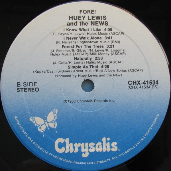 Huey Lewis & The News : Fore! (LP, Album)