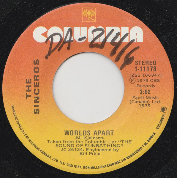 The Sinceros : Worlds Apart  (7")