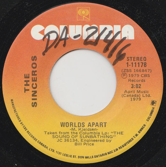 The Sinceros : Worlds Apart  (7")