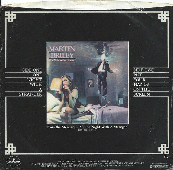 Martin Briley : One Night With A Stranger (7")