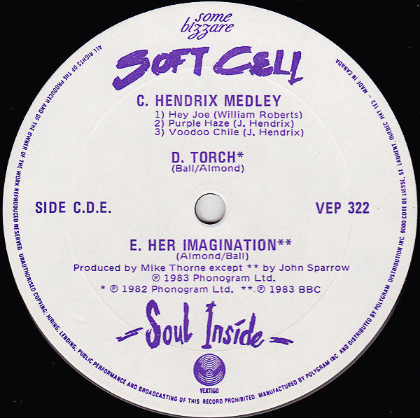 Soft Cell : Soul Inside (12")