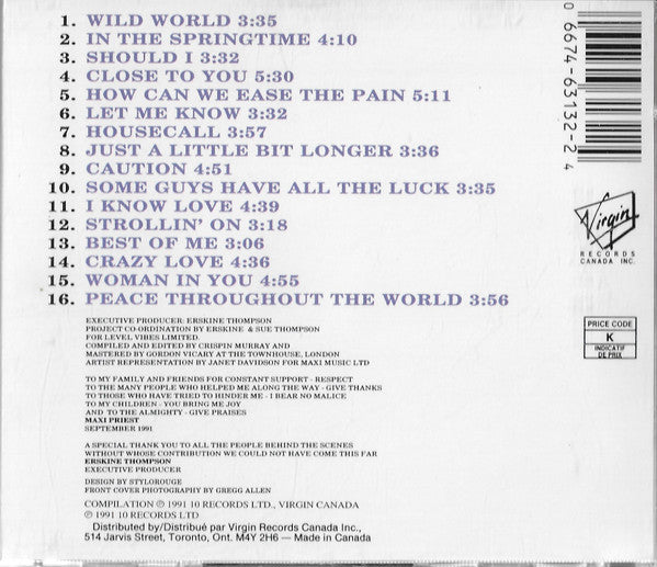Maxi Priest : Best Of Me (CD, Comp, RE, RP, 2nd)