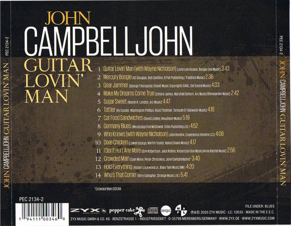 John Campbelljohn : Guitar Lovin' Man (CD, Album)