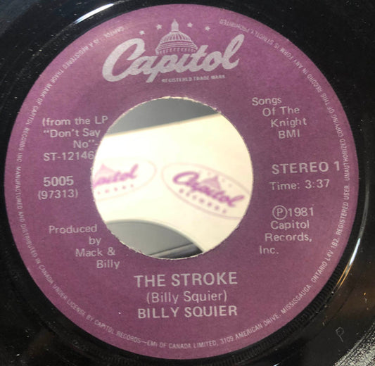 Billy Squier : The Stroke (7", Single)
