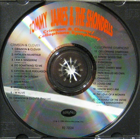 Tommy James & The Shondells : Crimson & Clover / Cellophane Symphony (CD, Album, Comp, RP)