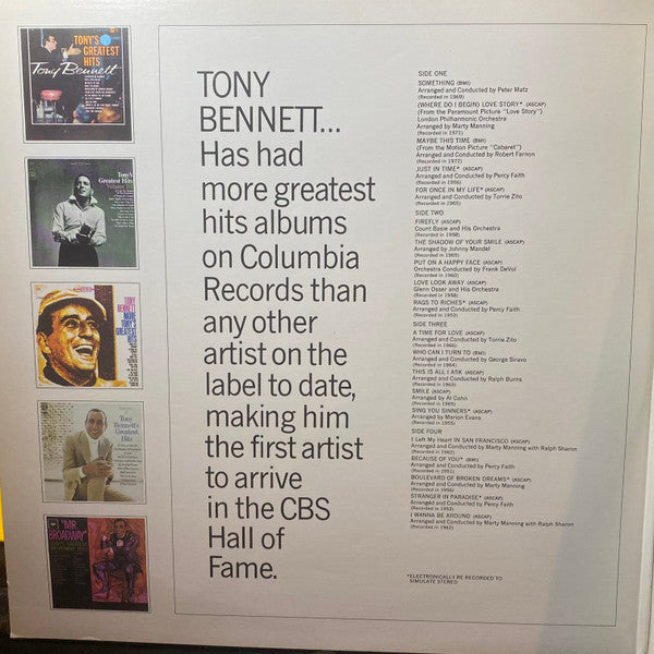 Tony Bennett : All Time Greatest Hits (2xLP, Comp, Mono, Gat)
