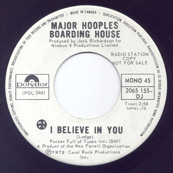 Major Hoople's Boarding House : Everything's The Same (7", Single, Mono, Promo)