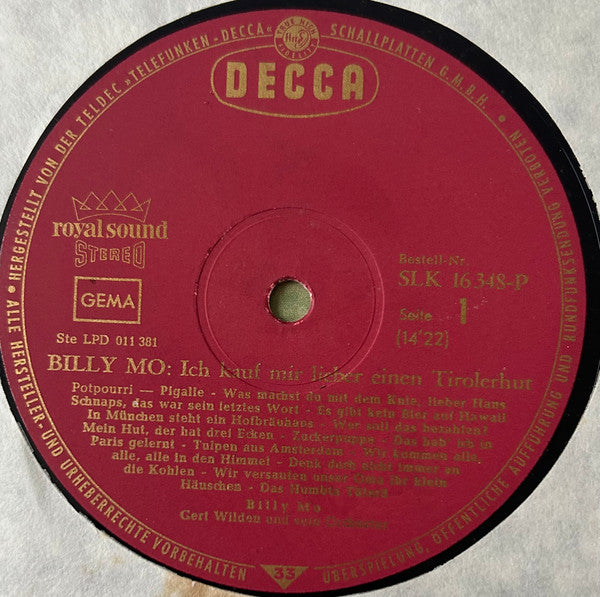 Billy Mo : Ich Kauf' Mir Lieber Einen Tirolerhut (LP, Album, RE)