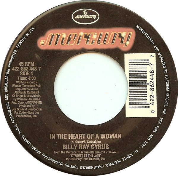 Billy Ray Cyrus : In The Heart Of A Woman (7")