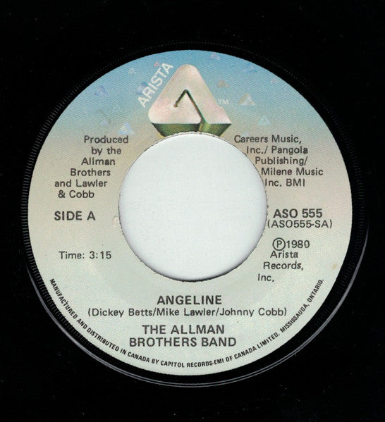 The Allman Brothers Band : Angeline / So Long (7", Single)