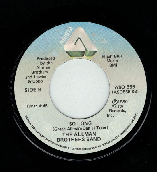 The Allman Brothers Band : Angeline / So Long (7", Single)