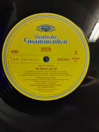 Hector Berlioz, London Symphony Chorus · London Philharmonic Choir · Wooburn Singers · Francisco Araiza · European Union Youth Orchestra, Claudio Abbado : Te Deum (LP, Album)