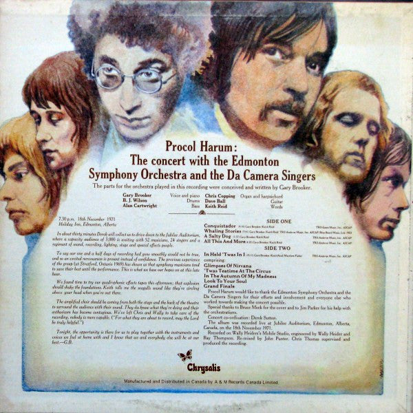 Procol Harum In Concert With The Edmonton Symphony Orchestra : Live (LP, Album)