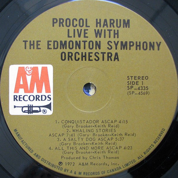Procol Harum In Concert With The Edmonton Symphony Orchestra : Live (LP, Album)