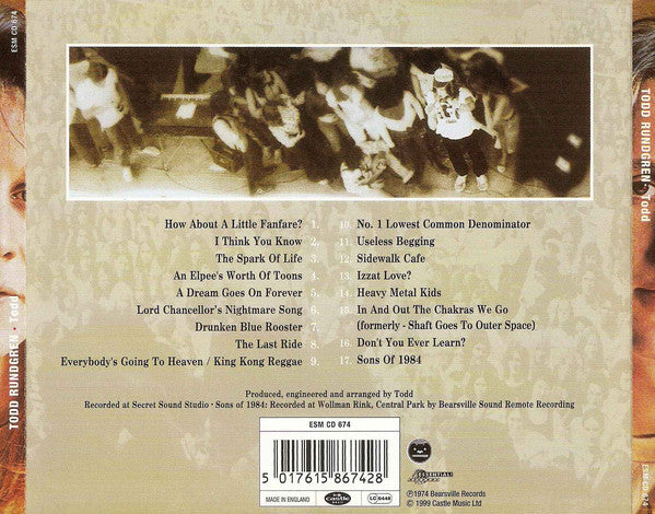 Todd Rundgren : Todd (CD, Album, RE, RM)
