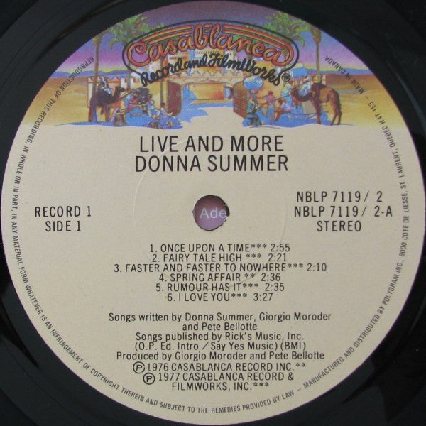 Donna Summer : Live And More (2xLP, Album)