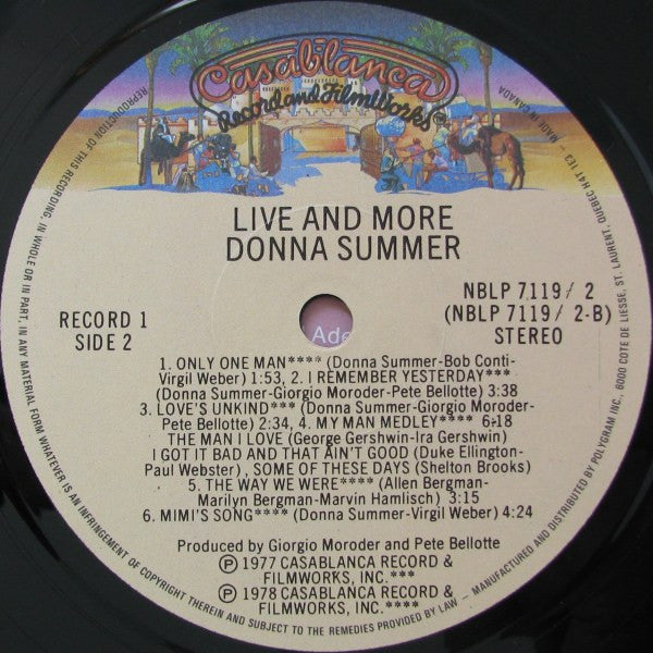 Donna Summer : Live And More (2xLP, Album)