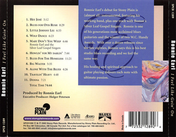Ronnie Earl : I Feel Like Goin' On (CD, Album)
