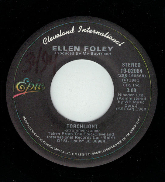 Ellen Foley : Torchlight (7", Single)