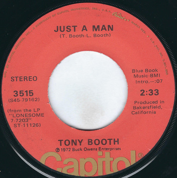 Tony Booth : When A Man Loves A Woman (7", Single, Los)