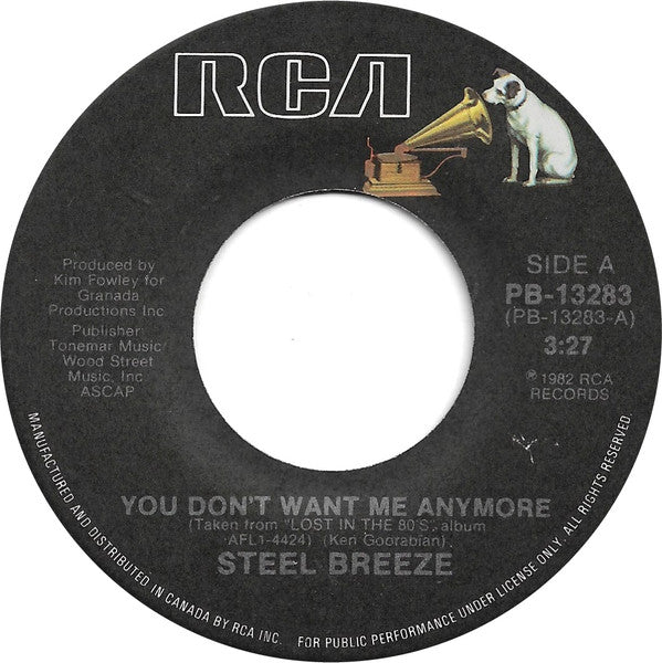 Steel Breeze : You Don't Want Me Anymore (7", Single)