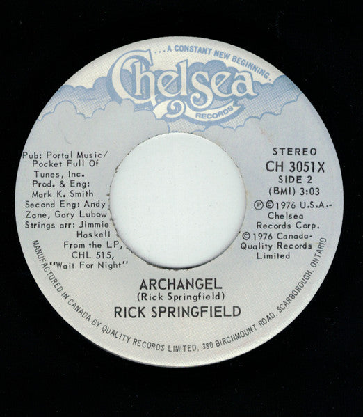 Rick Springfield : Take A Hand (7", Single)