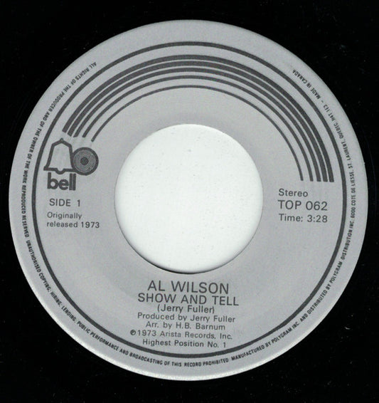 Al Wilson : Show And Tell / Touch And Go (7", Single, RE)