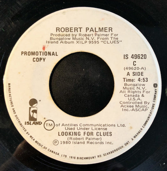 Robert Palmer : Looking For Clues (7", Single, Promo)