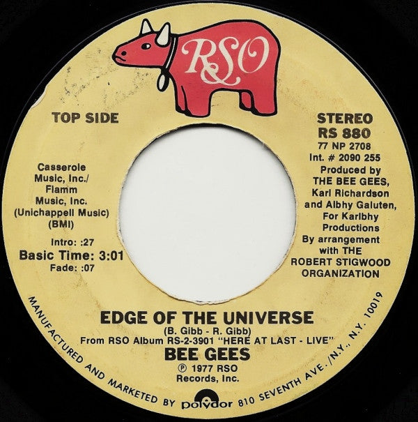 Bee Gees : Edge Of The Universe / Words (7", Single)