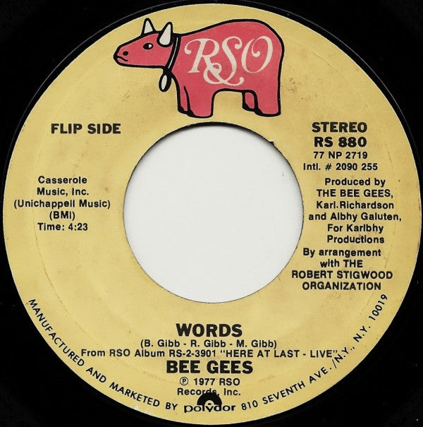 Bee Gees : Edge Of The Universe / Words (7", Single)