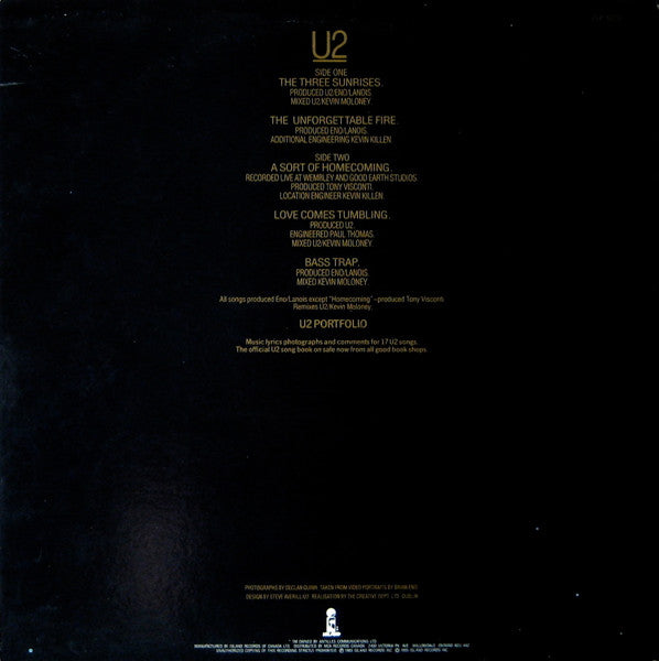 U2 : The Unforgettable Fire (12", MiniAlbum)