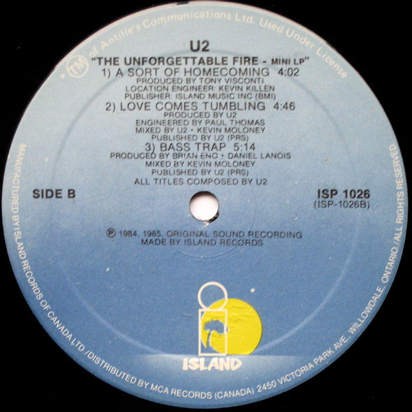 U2 : The Unforgettable Fire (12", MiniAlbum)
