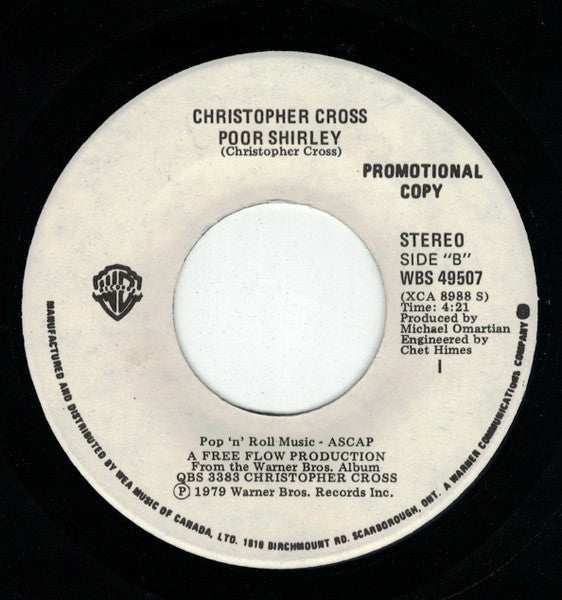 Christopher Cross : Sailing (7", Single, Promo)