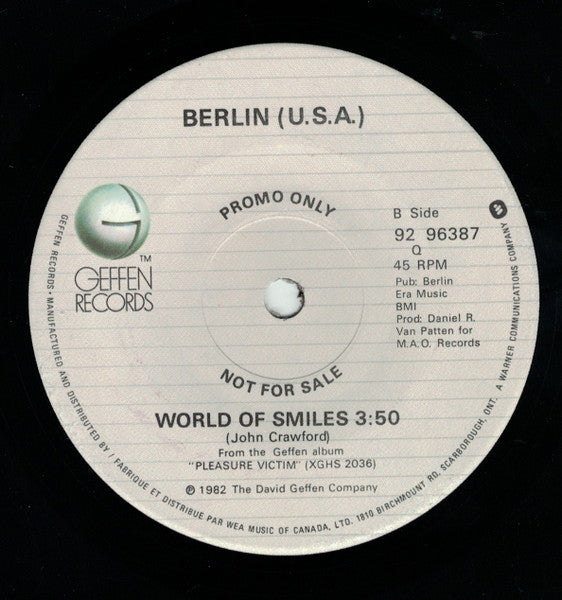 Berlin (U.S.A.)* : The Metro (7", Single, Promo)