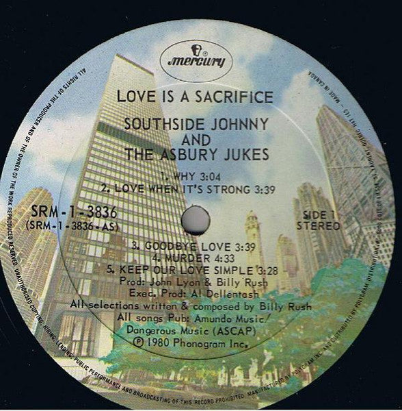 Southside Johnny & The Asbury Jukes : Love Is A Sacrifice (LP, Album)