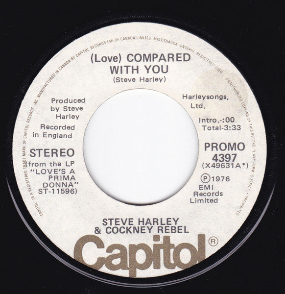 Steve Harley & Cockney Rebel : (Love) Compared With You (7", Single, Promo)